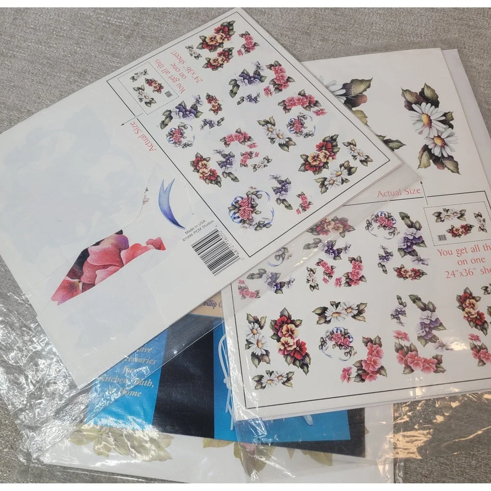 Back Street Inc Decoupage Prints Hand Painted Floral Christmas HUGE LOT New